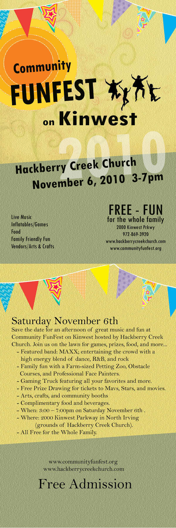 Funfest Saturday Nov 6 2010 3-6pm FREE-FUN North Irving/Coppell TX